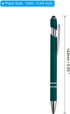 PATIKIL 6 Pack Ballpoint Pen with Stylus Tip, 2 in 1 Metal Pen, Black Ink 1.0mm Medium Point, Dark Green
