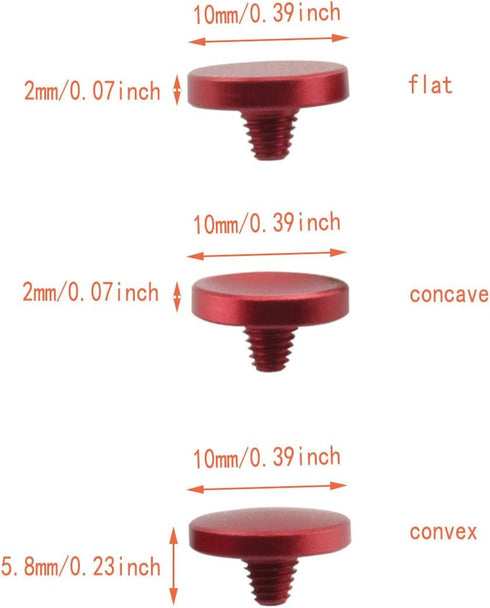 DGZZI 3PCS Metal Shutter Release Buttons Camera Shutter Release Buttons Red Concave Convex Flat Aluminum Alloy Camera