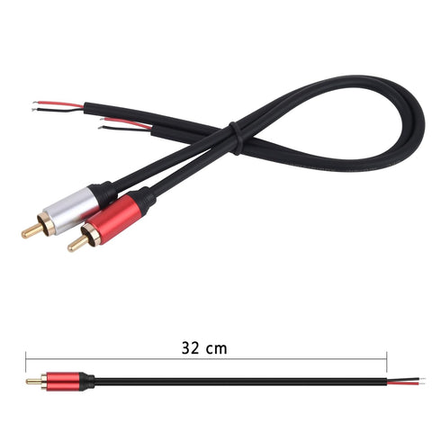 2Packs Speaker Wire RCA Audio Male Plug Jack Connector Adapter to Bare Wire for Amplifier, Receiver, Speakers