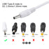 uxcell USB Type-A Male to 3.5 x 1.35mm DC 5V 1A Plug Barrel Connector Charge Cable, White.