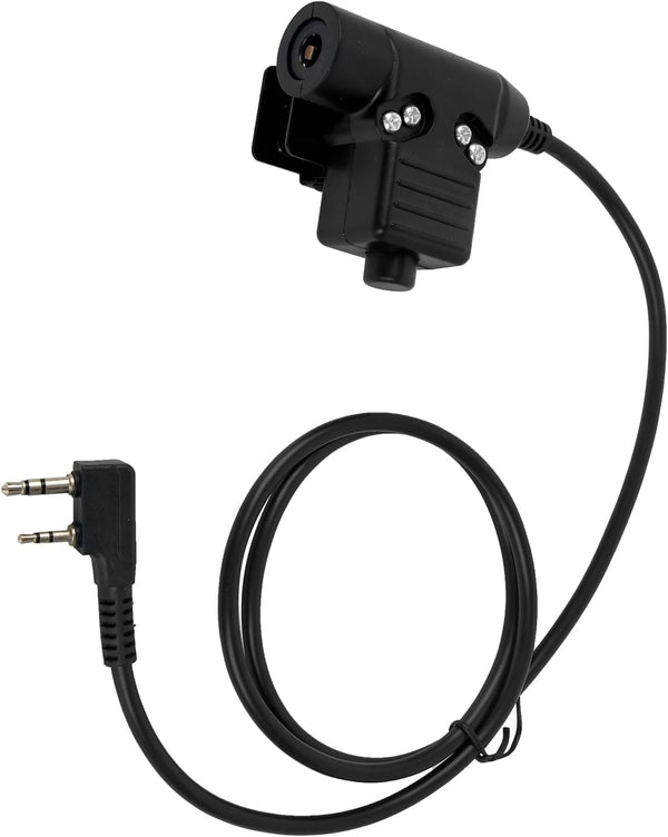 Invisio Tactical Headphone Adapter K1 U94 PTT, 7.0 NATO US, Compatible with Baofeng, Kenwood, Peltor (Black, Military