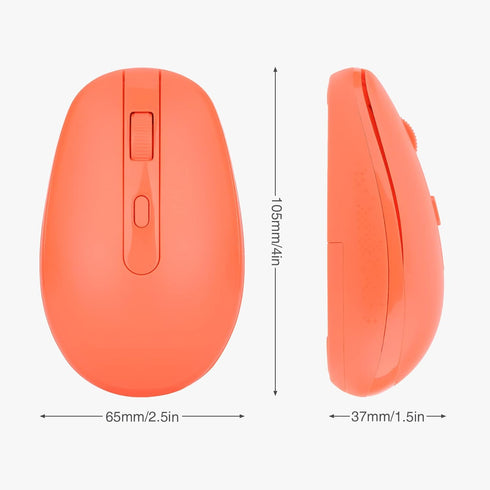 Rii Wireless Mouse RM700, 2.4G Silent Mouse with USB Nano Receiver for Laptop, PC, Mac, Chromebook (Orange)