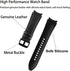 No Gaps Band Genuine Leather with Silicone Replacement Strap for Samsung Galaxy Watch 6/5/4 40mm 44mm, 5 Pro/Classic