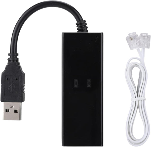 RJ11 to USB Adapter, Fax Modem USB Windows 10, External Dial Up Voice Fax Data Modem for Win7/Win8/Win10