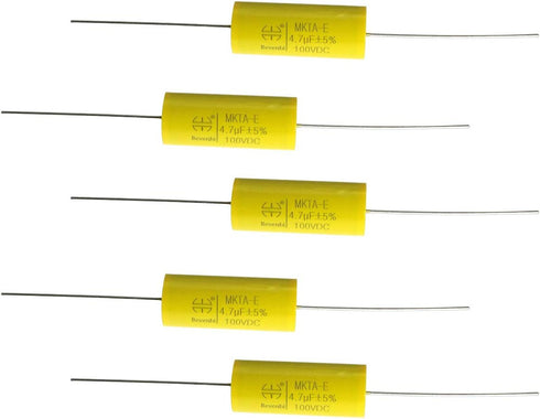MEETOOT 5pcs Audio Frequency Divider MKTA-E 4.7J100V Polypropylene Capacitor for Audio Amplifier