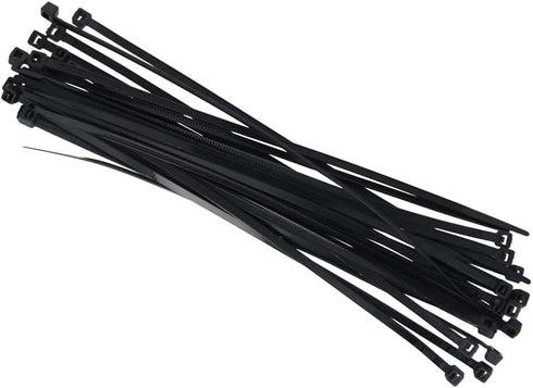 Heyiarbeit Cable Zip Ties, 200mm Long Eco-Friendly Nylon Plastic Black Wire Tie Wraps for Home Office, 100pcs