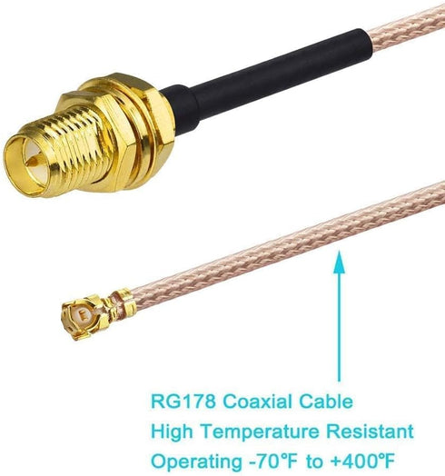 BINGFU 2.4GHz 5GHz 5.8GHz 8dBi 20cm 8 inch RG178 4-Pack Dual Band WiFi RP-SMA Male Antenna Cable for WiFi Router
