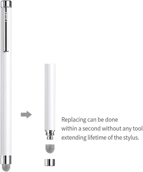 ChaoQ 4 4 4 Stylus Pens for Touch Screens, Pcs Mesh Fiber Stylus, with Replaceable Mesh Tips and Replaceable Rubber