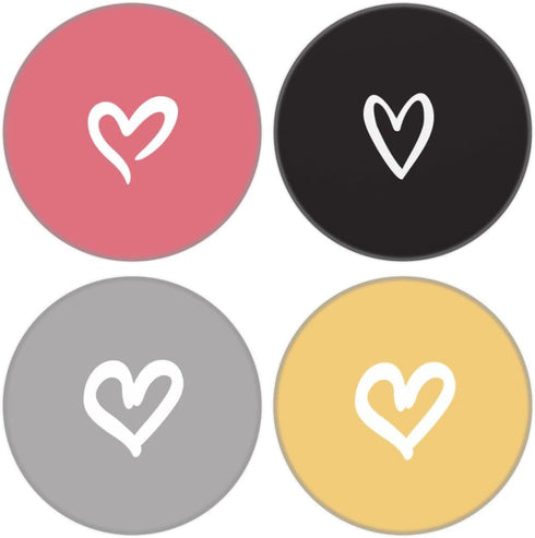 Junddla Multi-Function Cell Phone Stand, Black Yellow Pink White Heart Expanding Stand Grip