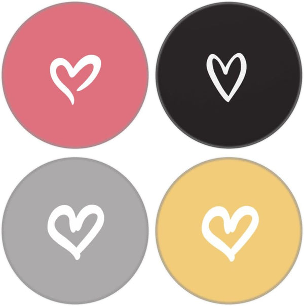 Junddla Multi-Function Cell Phone Stand, Black Yellow Pink White Heart Expanding Stand Grip