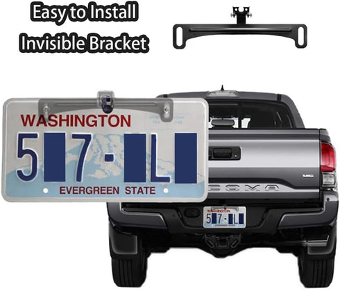 Reverse Rear Camera License Plate Bracket, Universal Car Dash Cam Mirror Camera Kit, Installation Holder for Backup View