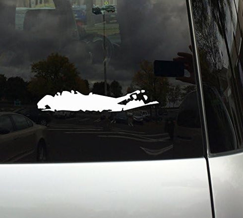 Applicable Pun Long Island Shape Decal 8 Inch White Vinyl Sticker for Car, Laptop, Glass, and More