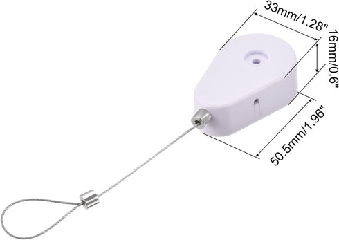 MECCANIXITY Retractable Cable Lock with Self-Adhesive, Remote Control Security Lock Anti-Lost Rope Hardware Cable Lock 600g Tensile Force White Pack of 2 by MECCANIXITY