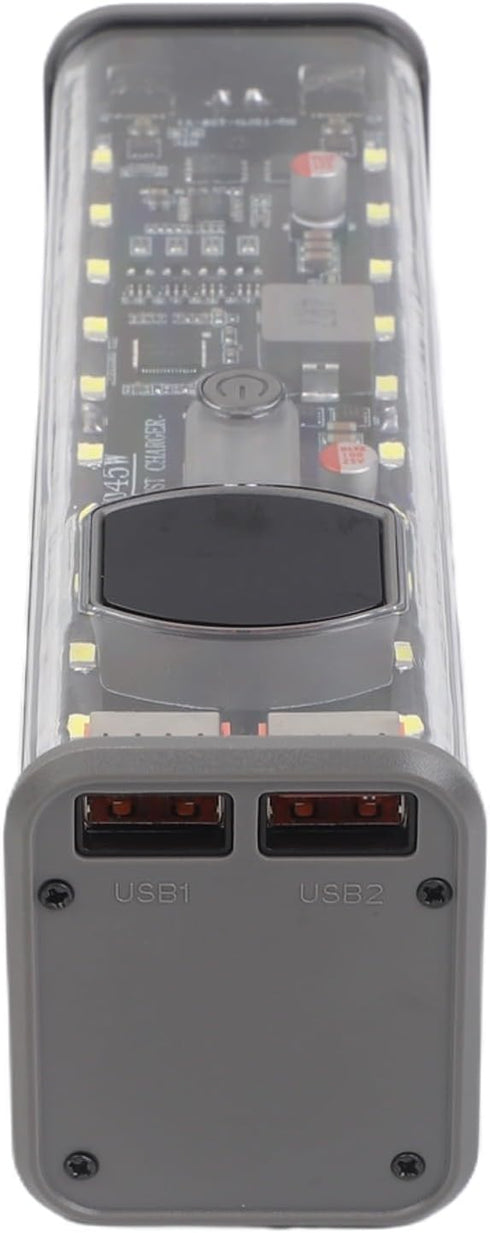 RichVibe 22.5W 45W 45W) Solder-Free Portable Power Bank Case Transparent DIY Battery Box for Cells with PD QC Fast