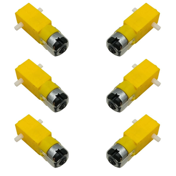 YFUSET 6Pcs TT Motor DC Electric Motor 3V-6V Dual Shaft Geared Magnetic Gearbox