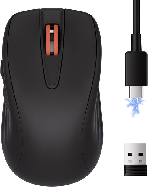 wegear WL500 Rechargeable Silent Wireless Mouse, Quiet Click, 2.4G USB Cordless Computer Mouse
