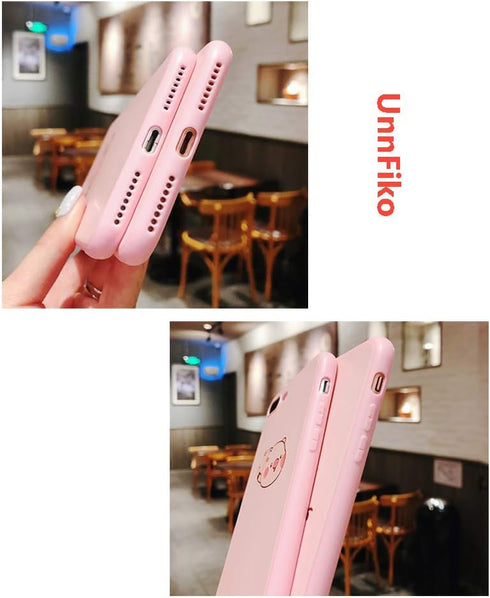 UnnFiko Pig Phone Case Compatible with iPhone 6/6s, Cute Cartoon Animal Silicone Protective Case for Women