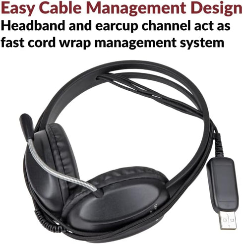 Cyber Acoustics Stereo USB Headset (AC-4006) with Noise Canceling Microphone for PC & Mac, Perfect for Classroom or