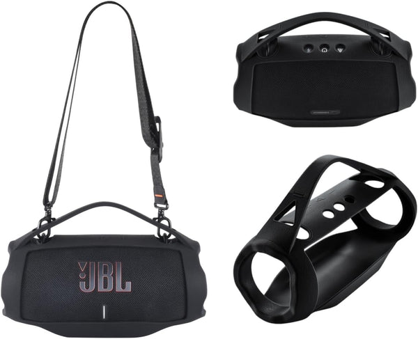 Silicone Cover Case for JBL Xtreme 4 Portable Bluetooth Speaker, Waterproof Soft Skin Protective Case - Black