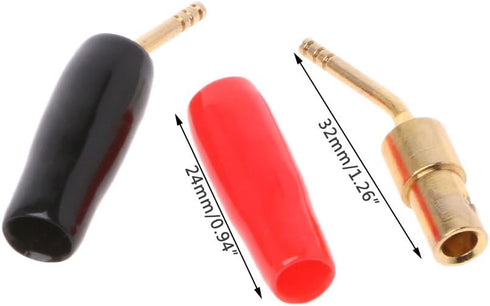 Hisocute 4 Pcs Wire Pin Plug Banana Plugs Speaker Screw Lock Cable Connectors Banana Cable Connector Plug Screw Solder