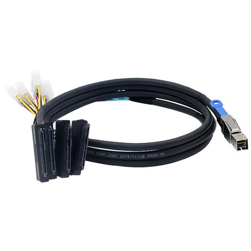 8644 4* 8482 29P 6Gbps 28AWG (0.5M) Mini SAS HD SFF to SAS Server Cable with Power High Speed Copper Wire Data Transfer