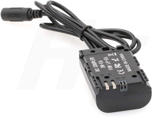 LP-E6 Dummy Battery AC Power Adapter Kit for Canon EOS 5DS, 5D Mark II, 5D mkIII, 6D, 70D, 80D, BMMCC