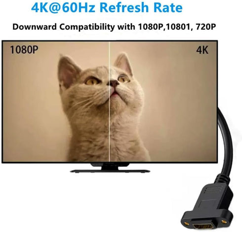GXMRHWY 30CM HDMI Female to HDMI Female Data Transfer Cable Adapter High Speed Extension Cable with Screws