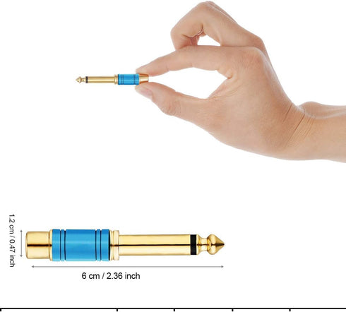 Tisino RCA to 1/4 Adapter, Gold Plated Pure Copper RCA Female to Quarter Inch Jack, 2 Pack