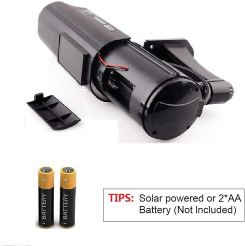 F FINDERS&CO Dummy Solar Security Camera, Bullet Fake Surveillance System with Realistic Red Flashing Lights and