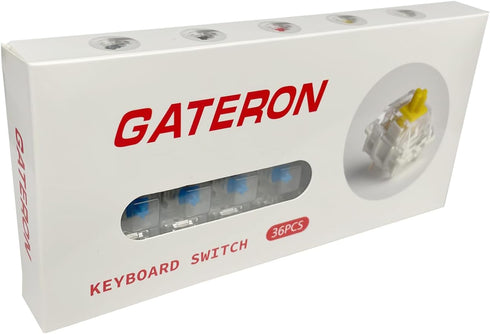 Gateron G Blue Pro 3.0 Switches Pre-lubed 3pin RGB SMD Clicky for Gaming Mechanical Keyboard (36Pcs, Pro Blue 3.0)