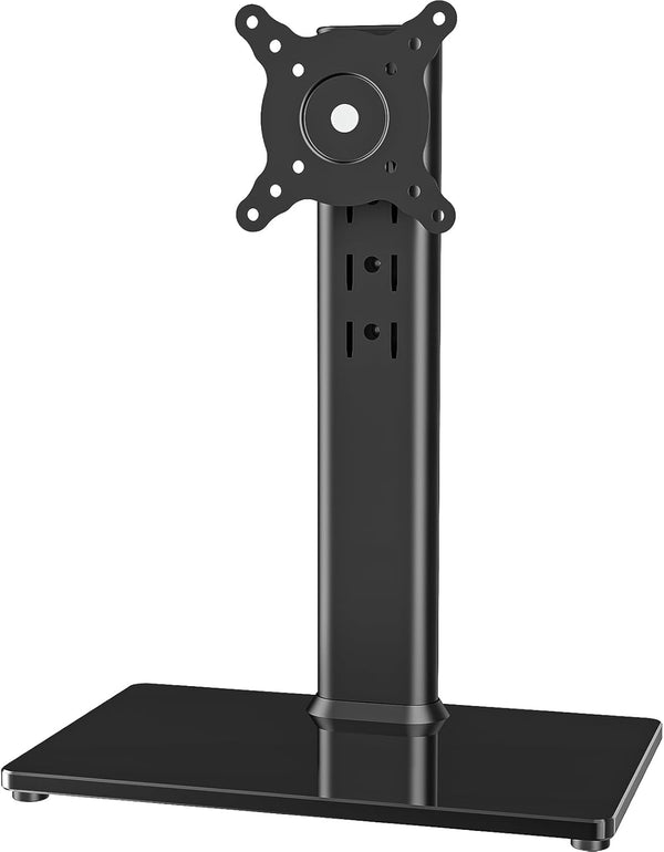 Single LCD Computer Monitor Free-Standing Desk Stand, Height Adjustable for 13-32 Inch Screens, Holds up to 77 lbs