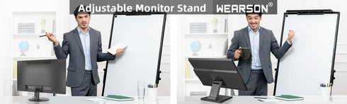 75x75mm&100x100mm (WS-03A2) WEARSON Adjustable LCD TV Stand Folding Metal Monitor Desk Stand with VESA Hole