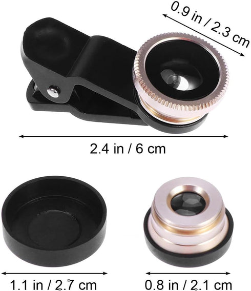 ibasenice 3 1 in Phone Camera Lens Kit Clip-on Wide Angle Macro Fisheye Lens for Smartphones Compatible with iPhone