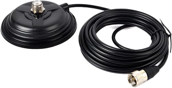 HYS TC-110M CB/VHF/UHF/HF Ham Radio Antenna Magnet Mount, SO-239 Connection with 5M RG58 Coaxial Cable