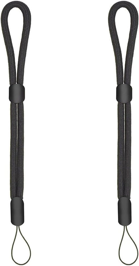 Adjustable Wrist Straps Hand Lanyard Set of 2 Black Compatible with iPhone Camera USB Flash Drives Key Chain