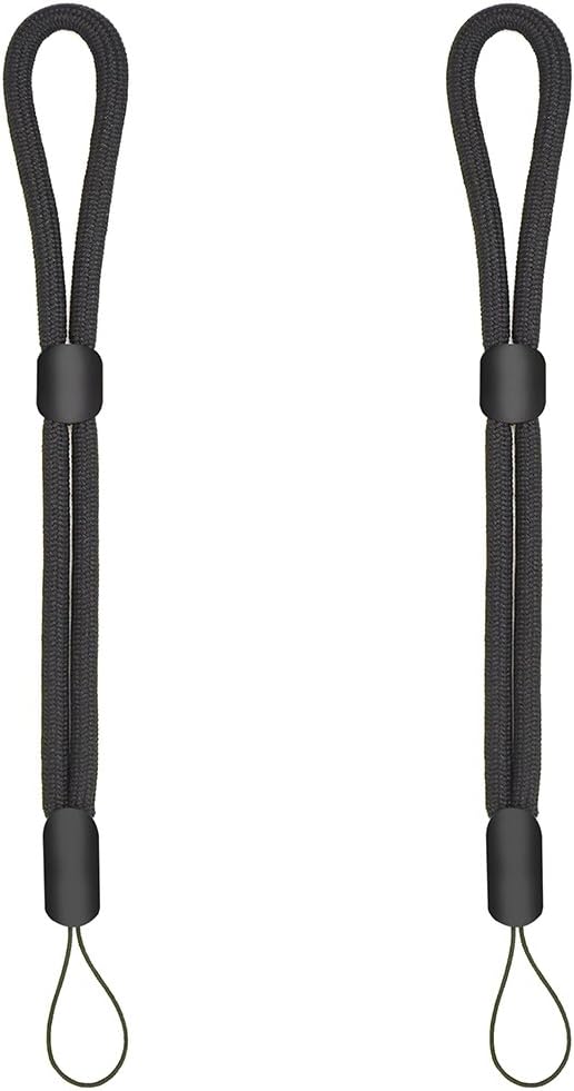 Adjustable Wrist Straps Hand Lanyard Set of 2 Black Compatible with iPhone Camera USB Flash Drives Key Chain