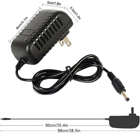 12V 2A Power Adapter Supply, AC 100-240V to DC 12V Transformer Charger for CCTV Camera, Black, 8x5x3.3 cm