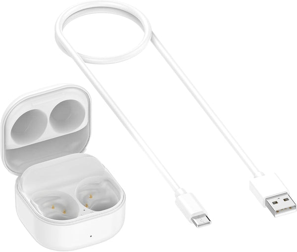 Charging Case Compatible with Samsung Galaxy Buds FE SM-R400, Wireless Charger Case Box with USB-C Cable (White)
