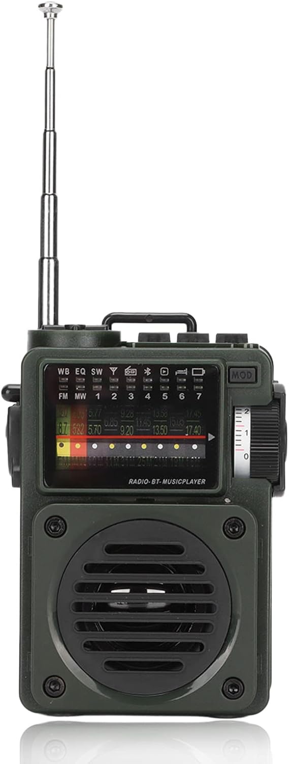 HRD-700 Portable Shortwave Radio, Bluetooth 5.0 Radio Music Player, FM MW SW WB NOAA Receiver, Full Band Broadcast