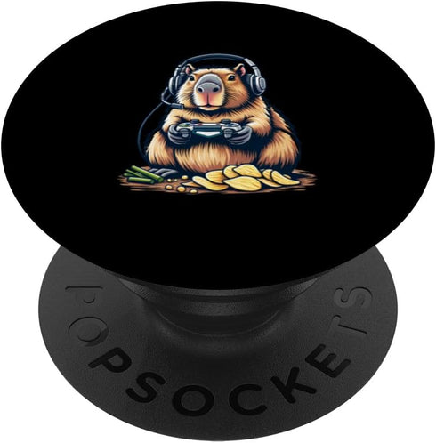 Cute Capybara Animal Gamer PopSockets Standard PopGrip for Gaming Capybaras