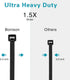 Zip Ties 8 inch Heavy Duty with 120 Pounds Tensile Strength, Black Cable Ties for Multi-Purpose Use