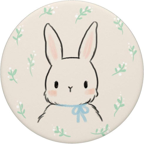 PopSockets PopGrip: Swappable Grip for Phones & Tablets - Cute Bunny Rabbit Face Graphic