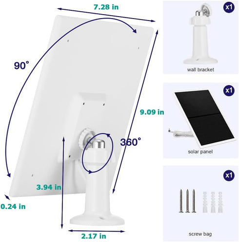 Solar Panel Charger for Ring Camera - 10W Compatible with Stick Up Cam Battery and Spotlight Cam Battery