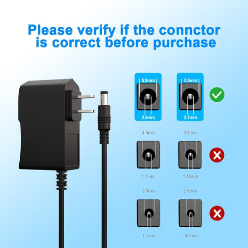 ENGFYADSY 24V 1A 24V 1A 2.5mm 5.5mm 24V 24W Power Supply Adapter AC to DC with X Plug for LED Strip Lights/Cable