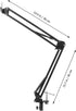 DIYEAH 1/4 Inch Metal Webcam Clamp Desktop Stand with Adjustable Scissor Arm Boom, Screw Interface, Black Suspension