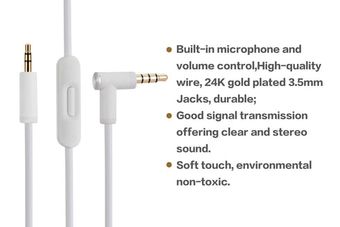 Solo 2 3 HD Replacement Headphone Audio Cable, Compatible with Beats by Dr. Dre Headphones, 3.5mm Male to Male