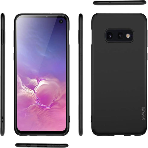 X-level Slim Fit Soft TPU Case for Samsung Galaxy S10e, Ultra-Thin Matte Finish Cover for Women (Black, 2019)