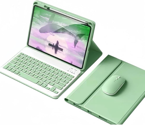 Keyboard Case Mouse Compatible with iPad Pro 11 inch (M4) 2024, Detachable Cute Color Keyboard Case, Supports Pencil