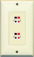 RiteAV 2 Port Speaker Decorative Wall Plate - Light Almond with Bracket Included