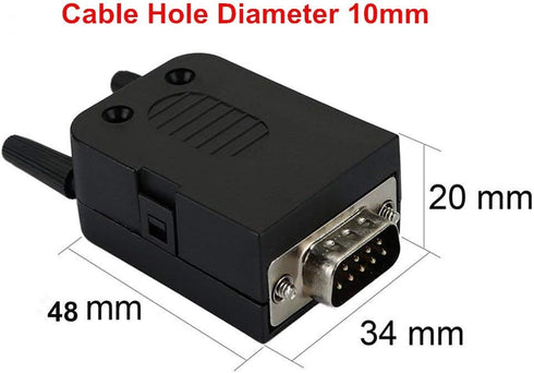 Connector DB9 RS232 D-SUB Female Adapter, Serial 9 Pin Port DB9 COB Breakout Terminal Connector with Case